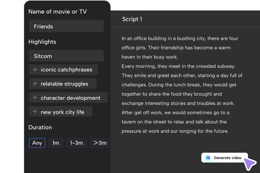 Converter script de filme para vídeo